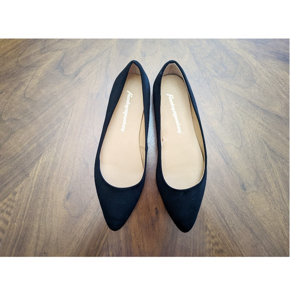 Black Suede Ballet Flats - Picture 2 of 5